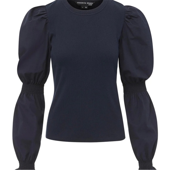 Veronica Beard Puff long Sleeve Top - Black - Picture 2 of 8